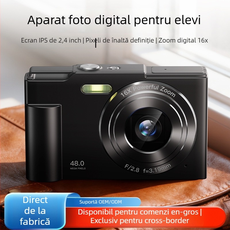Cameră digitală în stil DSLR, senzor CMOS 8MP, dimensiune senzor 1/1.7in, zoom optic 16x, zoom digital 16x, ecran LCD HD de 2.3in