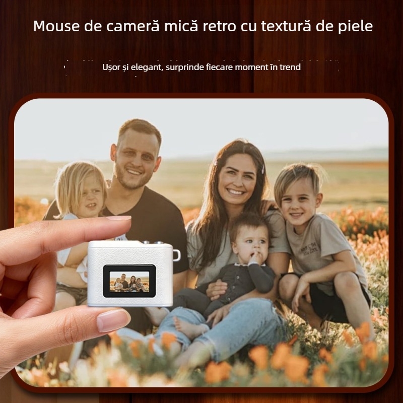 Cameră digitală mini pentru copii, retro, cu senzor CMOS 1/1.8 inch, 8MP, rezoluție 3072×2456, USB 2.0
