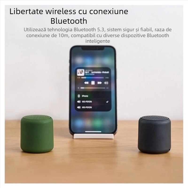 Boxă inteligentă Bluetooth cu subwoofer wireless, IPX7 rezistentă, răspuns în frecvență 100 Hz–20 kHz, SNR ≥70 dB, alimentare Type-C