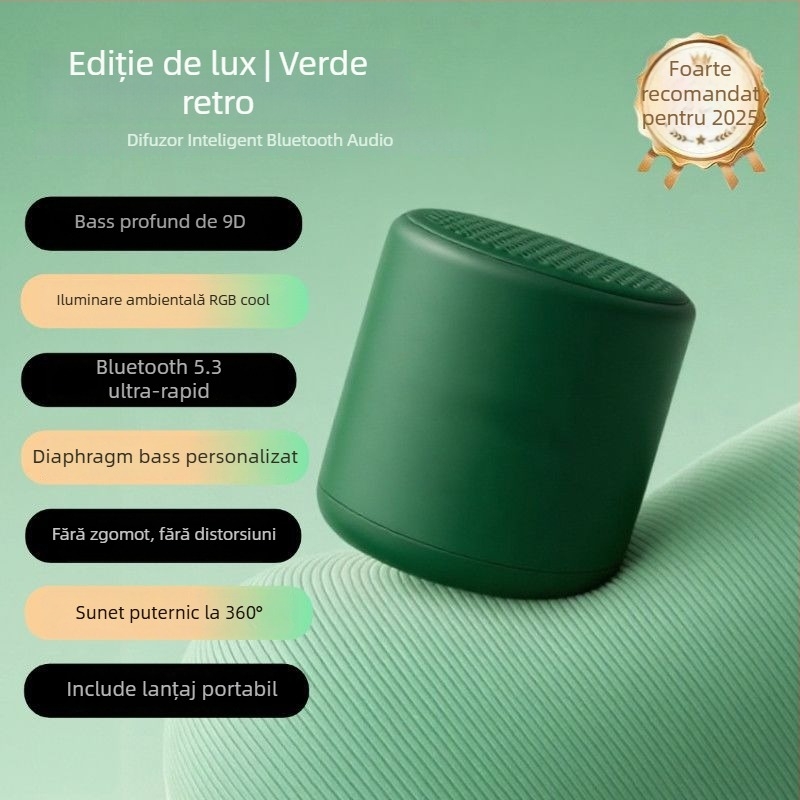 Boxă inteligentă Bluetooth cu subwoofer wireless, IPX7 rezistentă, răspuns în frecvență 100 Hz–20 kHz, SNR ≥70 dB, alimentare Type-C