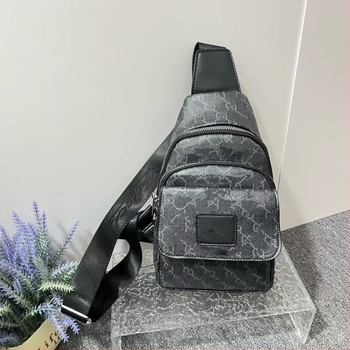 Geantă de piept pentru bărbați PU, impermeabilă, căptușeală poliester, utilizare zilnică