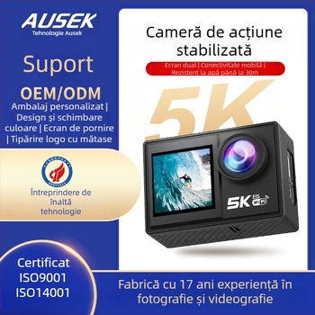 Cameră de acțiune 5K cu ecran dual, EIS, impermeabilă, WiFi