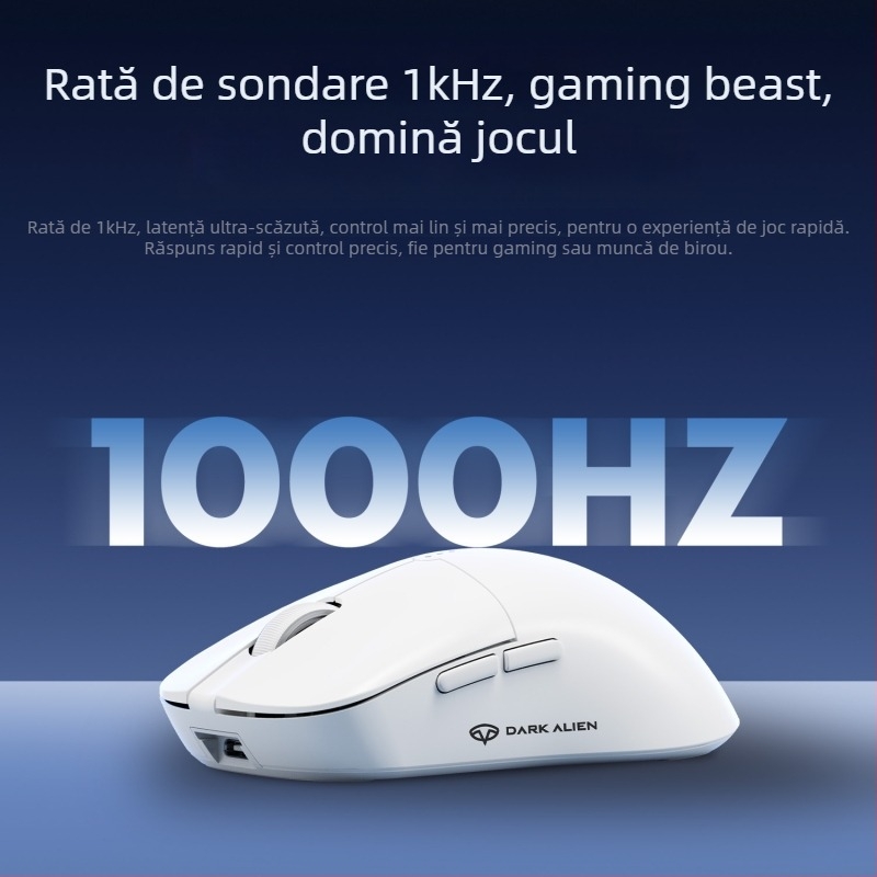Mouse RGB pentru jocuri cu senzor PAW3311, 5600dpi, conectivitate Bluetooth/USB, rază de 10m, greutate 54g, cablu de încărcare de 1,2m inclus