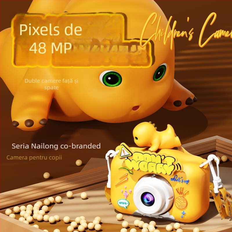 Aparat foto digital pentru copii X-5, 1–5 MP, ecran LCD 2.0, stocare pe card TF, corp din silicon, autonomie baterie 1–3 ore