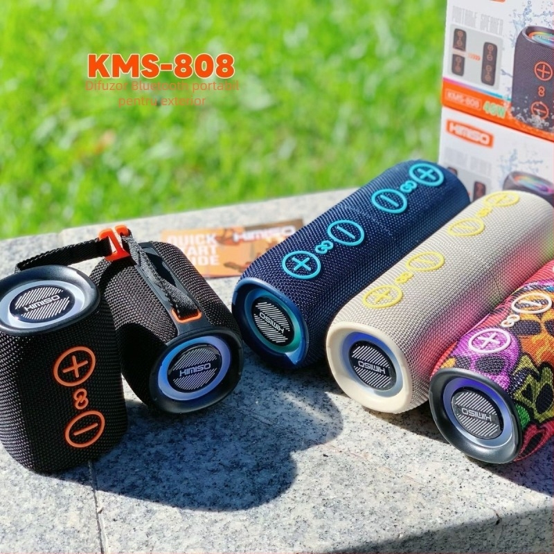 Difuzor Bluetooth cilindric portabil cu două unități, 20W, IPX5, Bluetooth 5.3, rază de acțiune până la 10 m, alimentare USB, baterie încorporată de 300–500 mAh