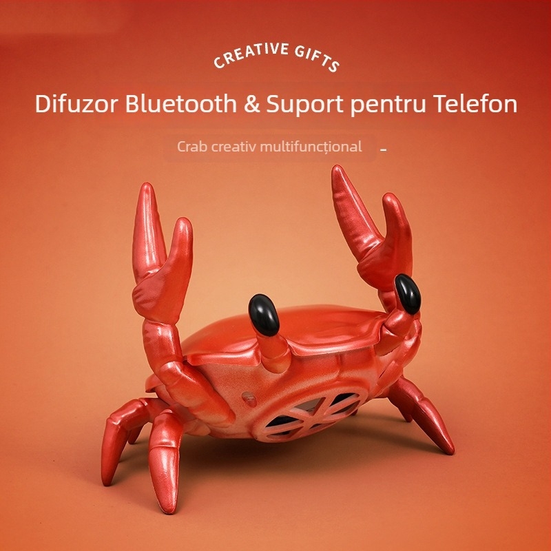 Boxă Bluetooth de birou în formă de crab, baterie încorporată, 5W, Bluetooth 5.0, 20Hz-20kHz, rază de 10 m