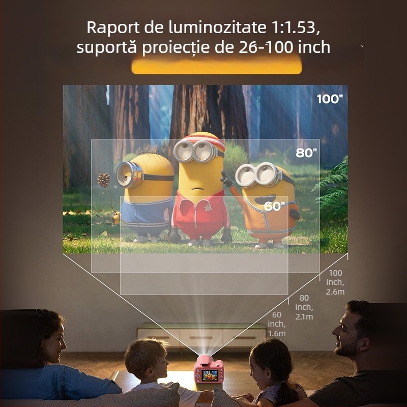 Cameră digitală pentru copii cu proiector, model X5D, senzor CMOS, 11MP, 1080P, ecran LCD 2.8 inch