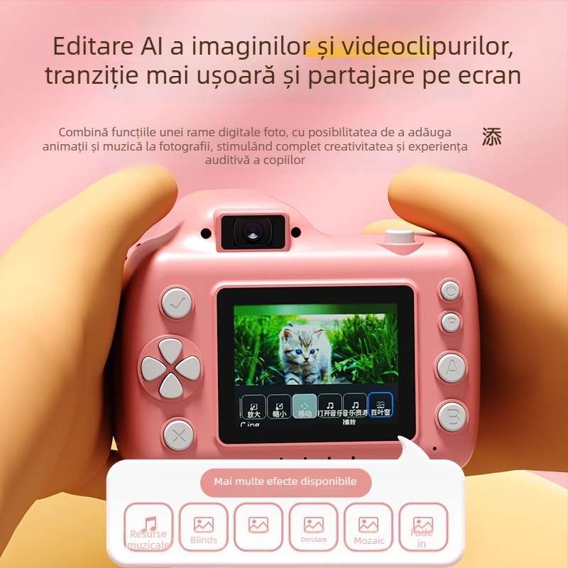 Cameră digitală pentru copii cu proiector, model X5D, senzor CMOS, 11MP, 1080P, ecran LCD 2.8 inch