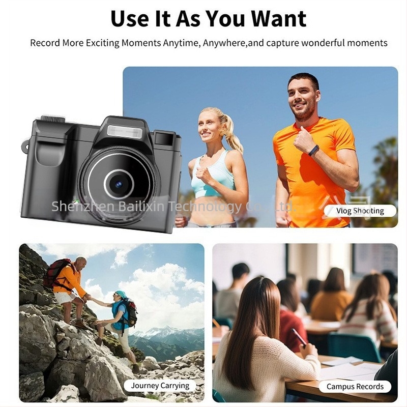 Cameră pentru copii, model D7, senzor CCD de 0,9 inch, 1 MP, zoom optic 16x, ecran LCD 0,96 inch