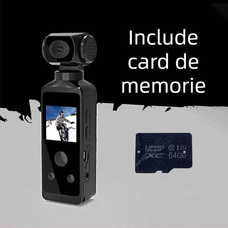 Cameră portabilă 4K rezistentă la apă, stabilizare electronică, obiectiv rotativ la 270°, ecran LCD 1.3-inch, zoom digital 4x, senzor CMOS