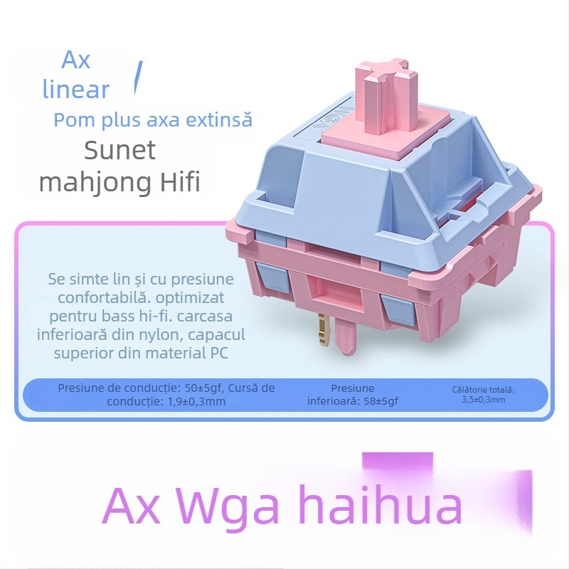 Ax liniar/segment de tip drop pentru tastatură mecanică – corpul axului extins, material PC, conectare prin cablu, fără iluminare, marca Silver Carving, personalizare disponibilă