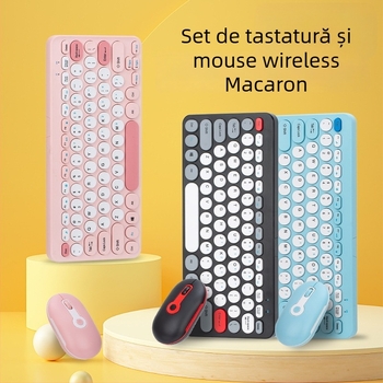 Set wireless tastatură și mouse HK-09, 78 de taste mini compact, USB tastatură și USB mouse, 1600dpi