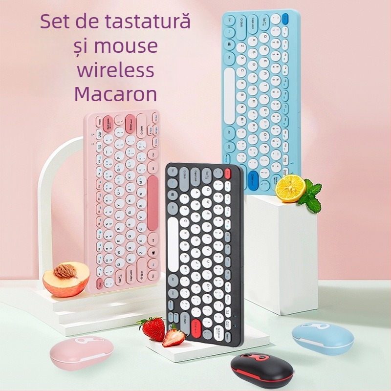 Set wireless tastatură și mouse HK-09, 78 de taste mini compact, USB tastatură și USB mouse, 1600dpi