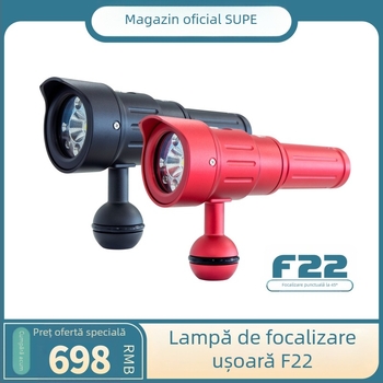 SCUBALAMP F22 Iluminat de scufundare din aliaj de aluminiu — Lumină de focalizare ușoară, rază de 45° pentru fotografie, Brand SUPE, Personalizare procesare, Etichetă privată licențiată