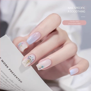 Petale uscate pentru unghii – flori uscate vopsite cu vene, materiale mixte, stil japonez