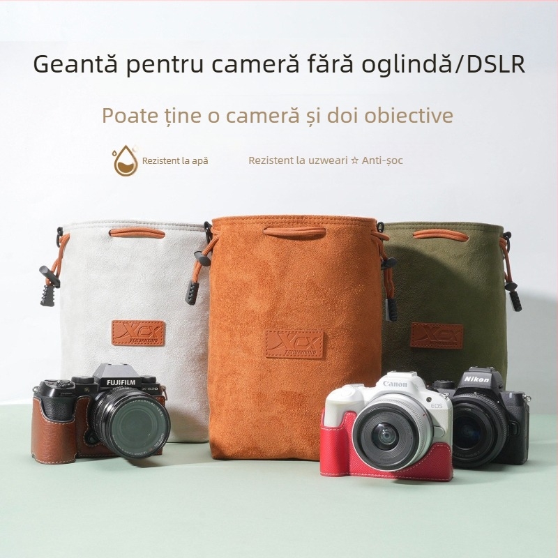 Geantă de depozitare pentru camere Canon R50, Nikon Z30, Fujifilm XT50 și Sony ZV-E10; geantă pe umăr cu căptușeală de catifea, durabilă și pliabilă