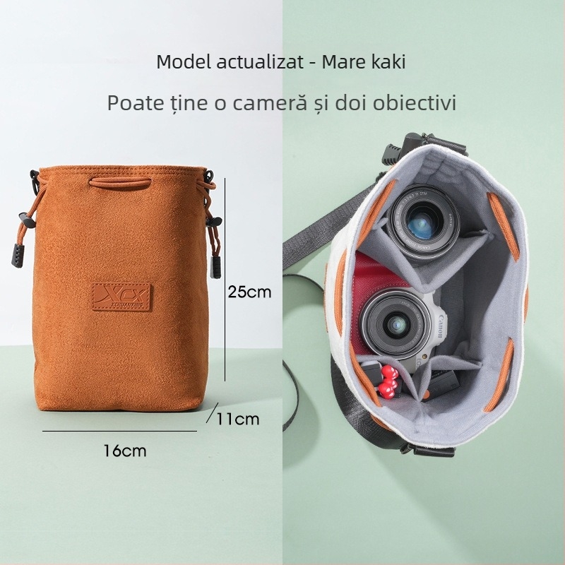 Geantă de depozitare pentru camere Canon R50, Nikon Z30, Fujifilm XT50 și Sony ZV-E10; geantă pe umăr cu căptușeală de catifea, durabilă și pliabilă