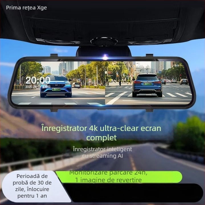 Aparat de înregistrare auto cu lentile duale, față și spate, 2160p, 5MP, 256GB, Wi-Fi
