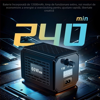 YM-S60 Lumină COB LED pentru exterior – iluminare portabilă pentru fotografie și streaming live, cu baterie încorporată, 60W