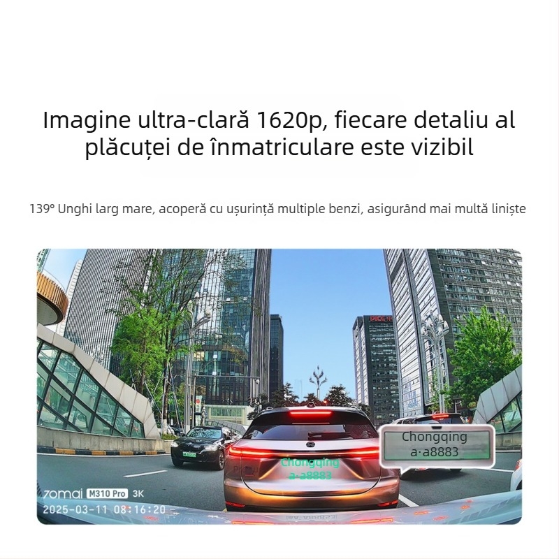 Camera de bord 70Mai M310 Pro 3K HD Viziune nocturnă Monitor pentru parcare fără fir Model 2025