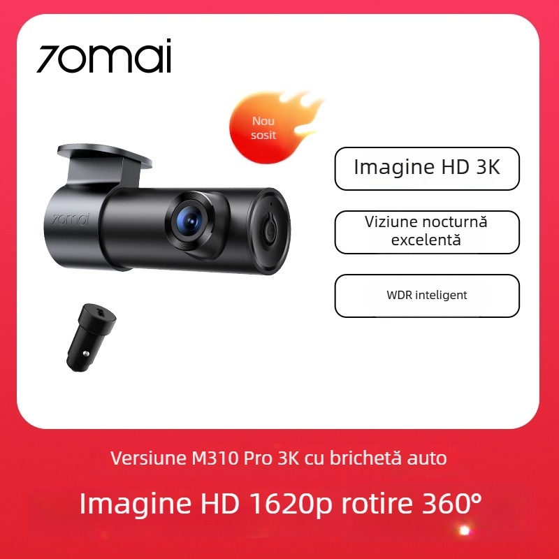 Camera de bord 70Mai M310 Pro 3K HD Viziune nocturnă Monitor pentru parcare fără fir Model 2025