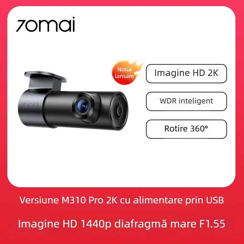 Camera de bord 70Mai M310 Pro 3K HD Viziune nocturnă Monitor pentru parcare fără fir Model 2025