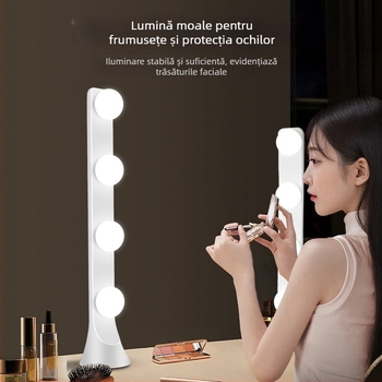 Lumină de umplere pentru livestream pe birou, cu două rânduri LED, 10–50W, 110–220V, temperatură a culorii în trei trepte