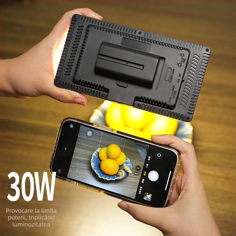 LED Lumină de umplere pentru fotografiere - Panou plat portabil pentru filmări live de frumusețe, 10-50W, 5V, Montaj vertical
