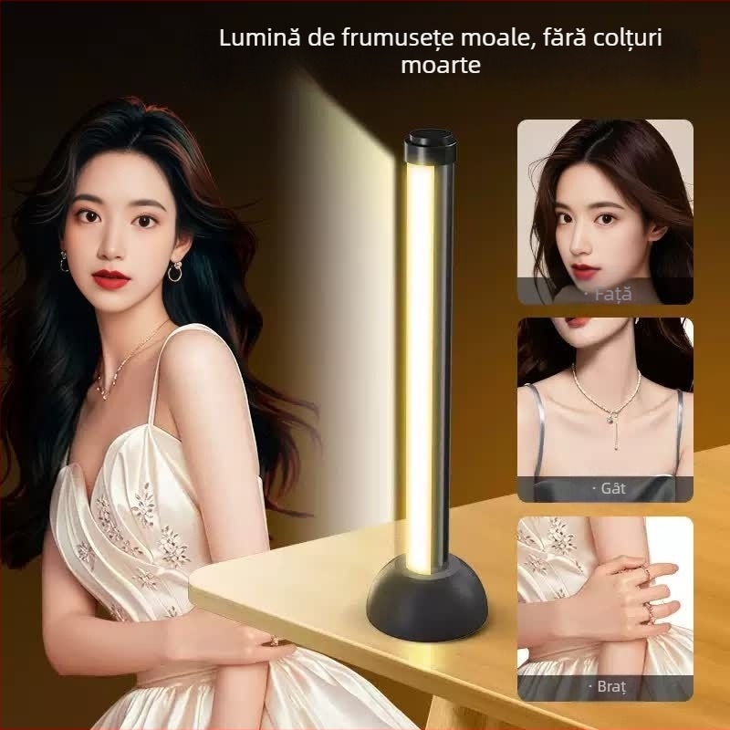 Lumină LED de umplere pentru streaming pe desktop — iluminare cu două rânduri, iluminare pe ambele părți, 5W, 5V, trei temperaturi de culoare, model PD-62, personalizabil