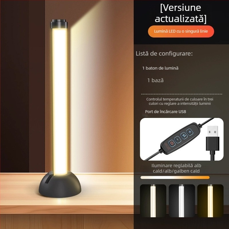 Lumină LED de umplere pentru streaming pe desktop — iluminare cu două rânduri, iluminare pe ambele părți, 5W, 5V, trei temperaturi de culoare, model PD-62, personalizabil