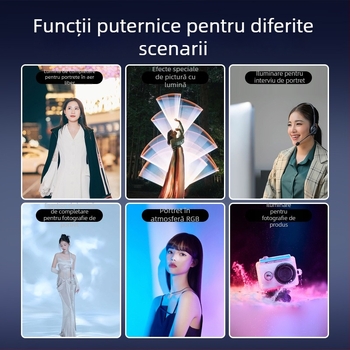 Lampa LED RGB portabilă pentru streaming live și filmări, iluminare de umplere pentru fotografie, model B-40RGB, 40W, 2700–7500K, 20V 3.25A