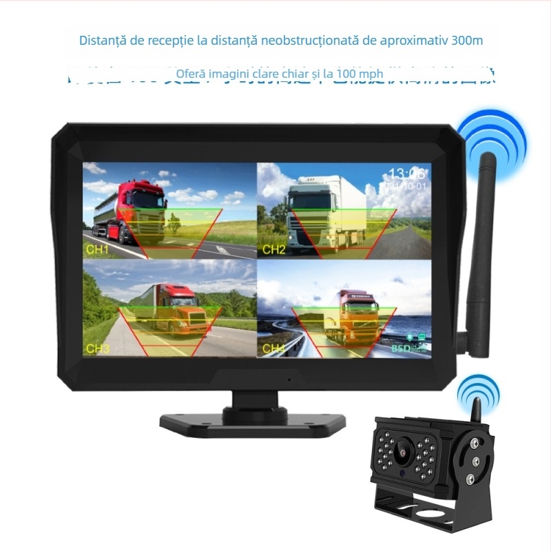 Dash cam de camion cu obiectiv dual față-spate, 1080p, unghi de vizualizare 120°, viziune de noapte Starlight, WiFi