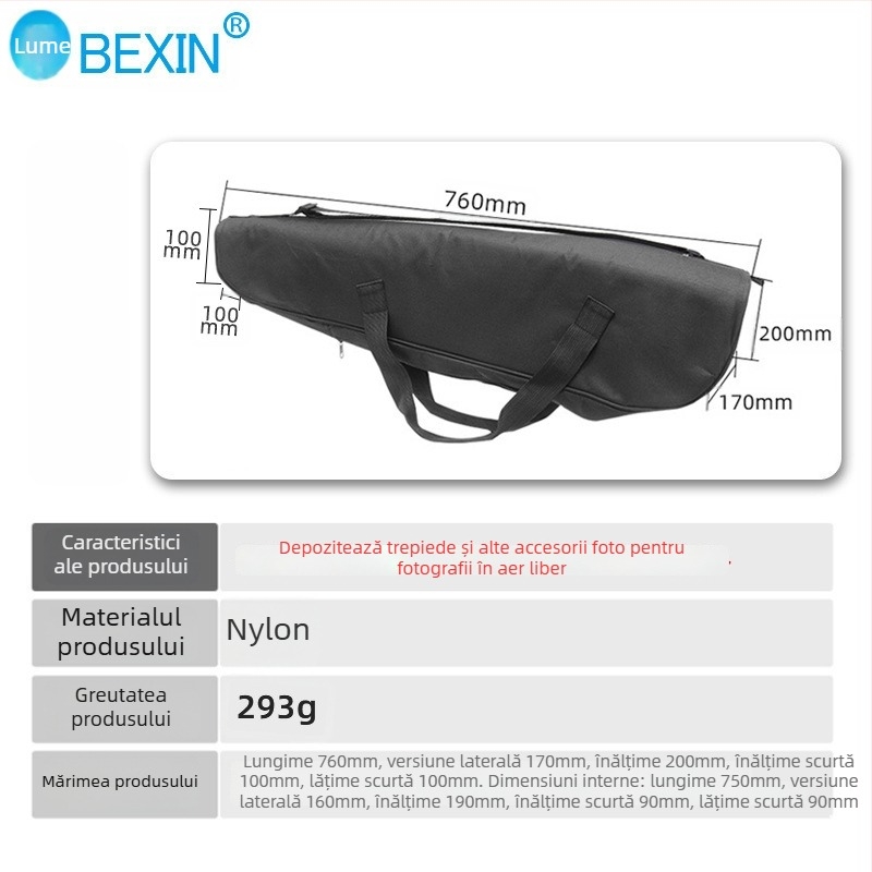 Geantă Beixin pentru depozitare trepied - nailon, utilizare interior/exterior, compatibilă cu trepied, greutate 225 g
