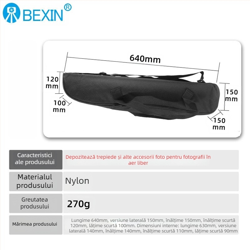 Geantă Beixin pentru depozitare trepied - nailon, utilizare interior/exterior, compatibilă cu trepied, greutate 225 g