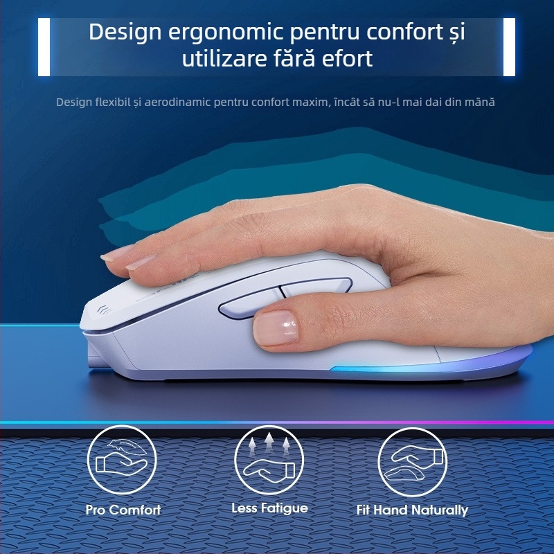 Mouse fără fir ONIKUMA CW917 (2.4GHz wireless + USB cablat, 7 butoane, DPI în 5 niveluri, reîncărcabil, design ergonomic)