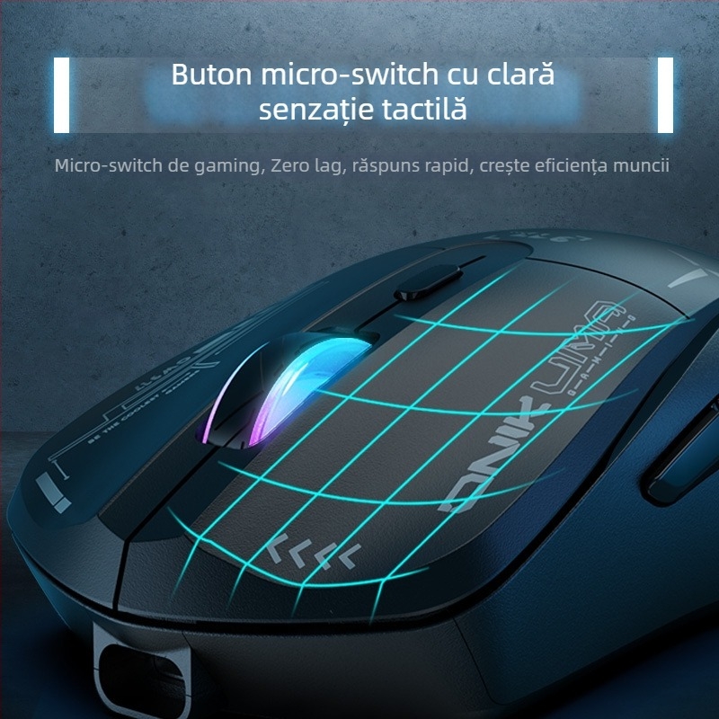 Mouse fără fir ONIKUMA CW917 (2.4GHz wireless + USB cablat, 7 butoane, DPI în 5 niveluri, reîncărcabil, design ergonomic)
