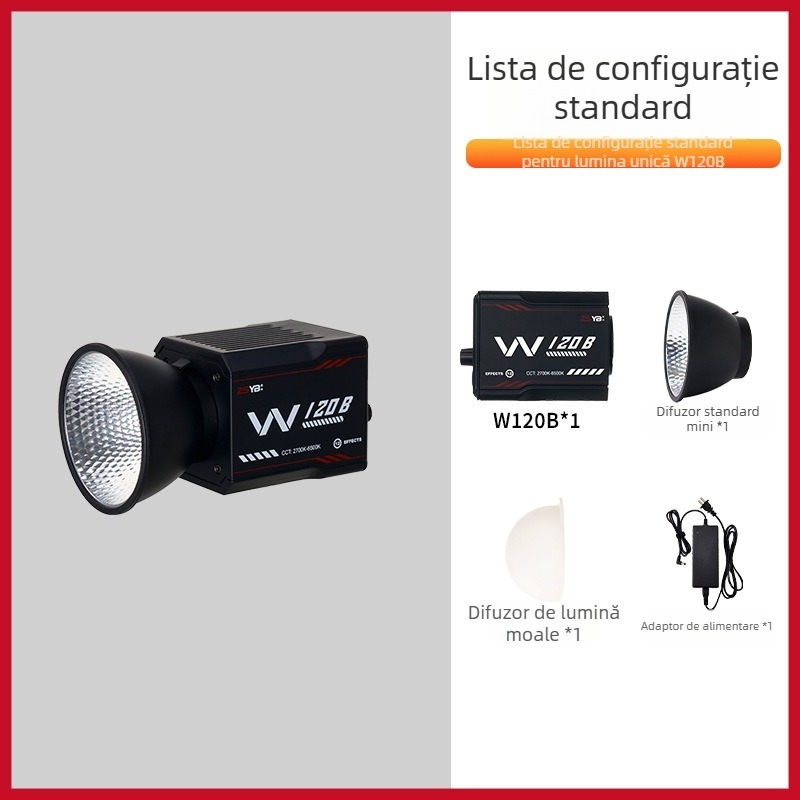 Lumină de umplere pentru fotografie în exterior — COB LED 100W, 24V, portabil, trei temperaturi de culoare