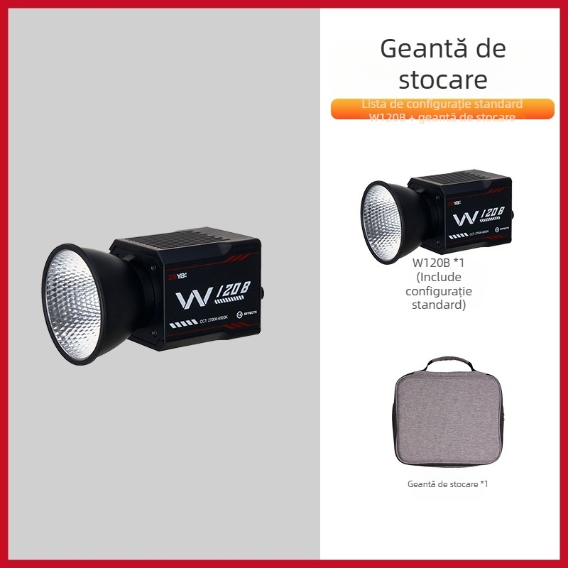 Lumină de umplere pentru fotografie în exterior — COB LED 100W, 24V, portabil, trei temperaturi de culoare