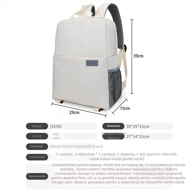 Rucsac pentru camere DSLR și Mirrorless, Unisex, Dublu strat, Corduroy