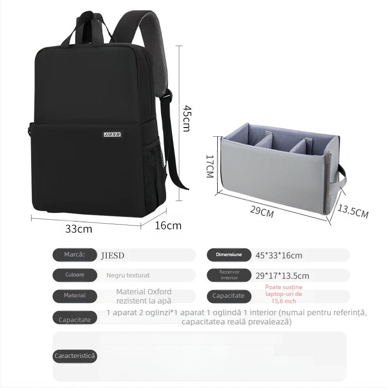 Rucsac pentru camere DSLR și Mirrorless, Unisex, Dublu strat, Corduroy