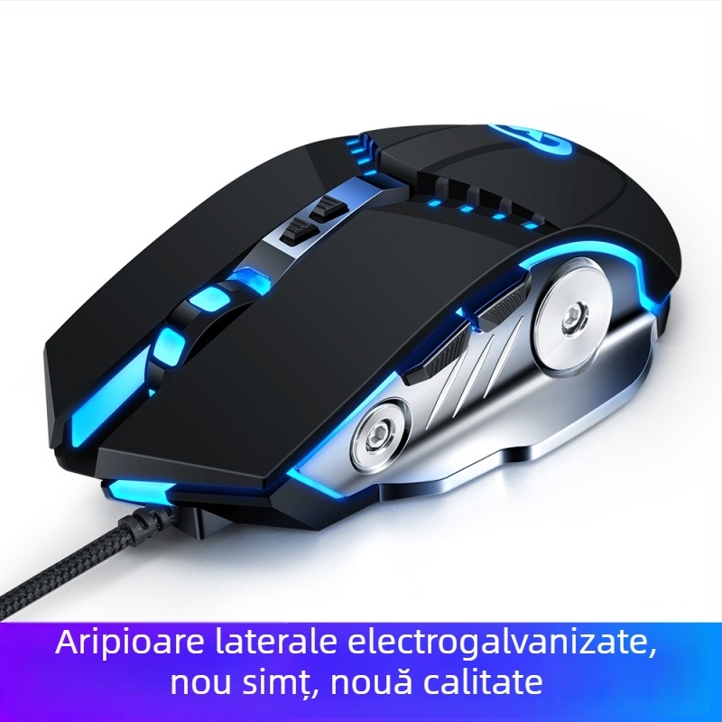 GM20 mouse optic de gaming cu fir, 6 butoane, 1600 DPI, USB, reglaj DPI în 6 trepte