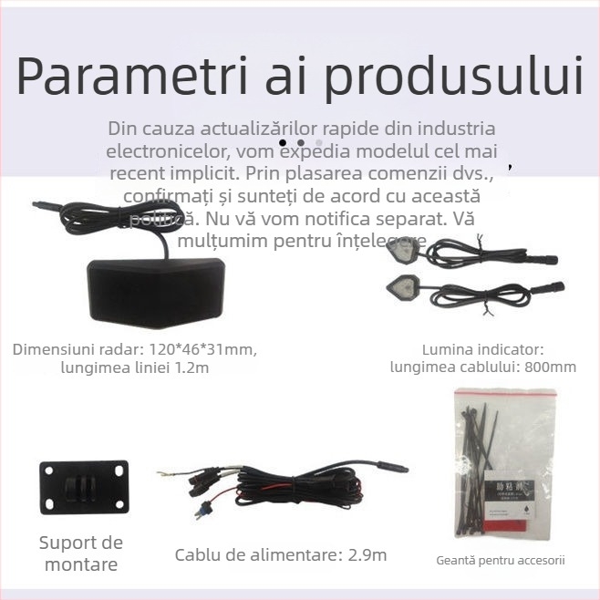 Sistem de monitorizare a unghiurilor moarte pentru motocicletă, asistență la schimbarea benzii, radar cu 4 canale și afișaj digital