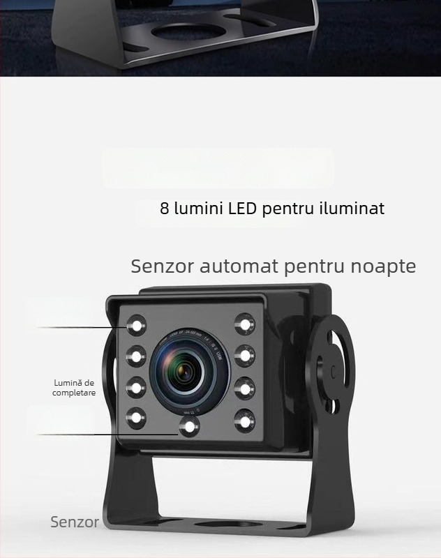 DN02 Cameră de mers înapoi, 1080P AHD, 12V, unghi reglabil 45°, pentru camioane, vehicule comerciale și utilaje de construcții