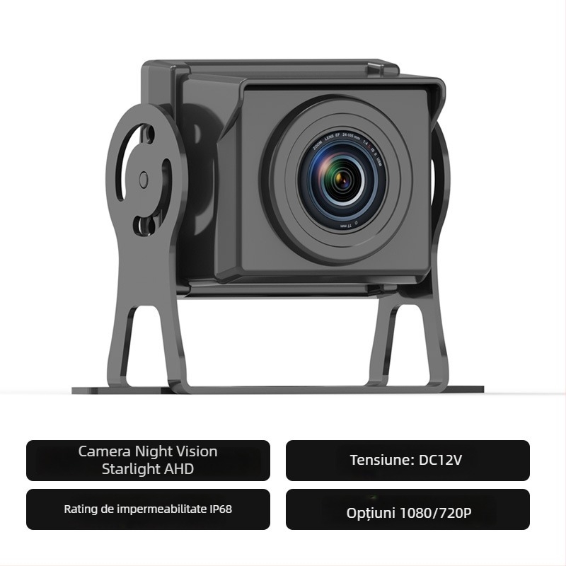 DN02 Cameră de mers înapoi, 1080P AHD, 12V, unghi reglabil 45°, pentru camioane, vehicule comerciale și utilaje de construcții