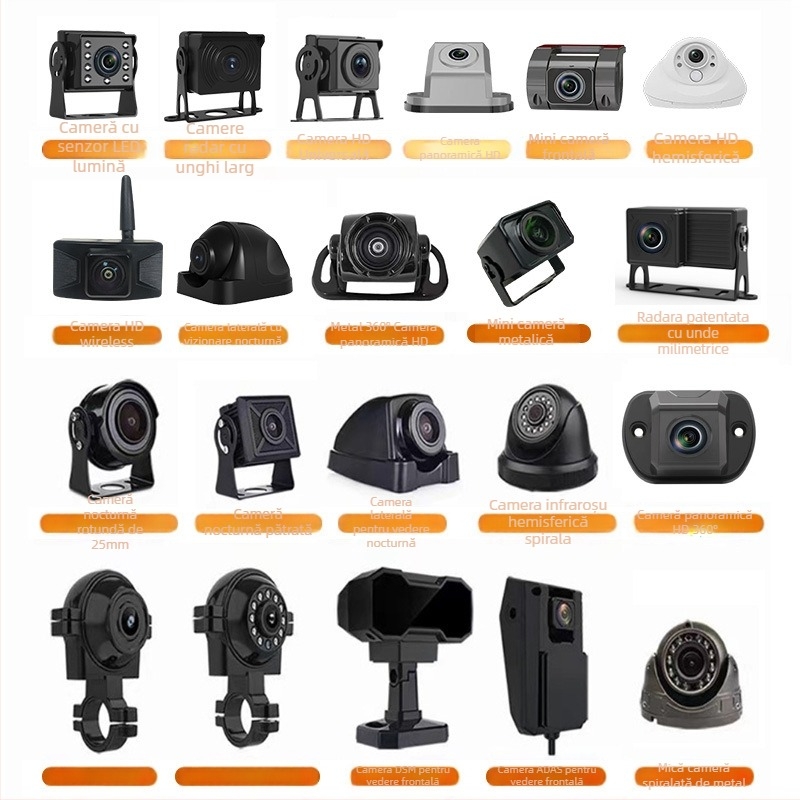 DN02 Cameră de mers înapoi, 1080P AHD, 12V, unghi reglabil 45°, pentru camioane, vehicule comerciale și utilaje de construcții
