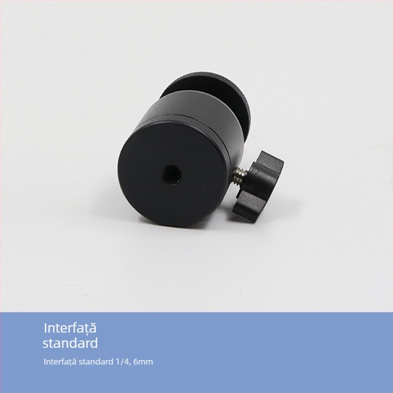 Trepied mic cu cap balon, construcție metalică, șurub de 1/4 inch, pentru telefon și cameră, greutate aproximativă 101,8 g.