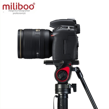 Monopod Mibo MQA pentru DSLR cu cap hidraulic, 4 secțiuni din aliaj de aluminiu, încărcare 2–5 kg, Placă de eliberare rapidă inclusă