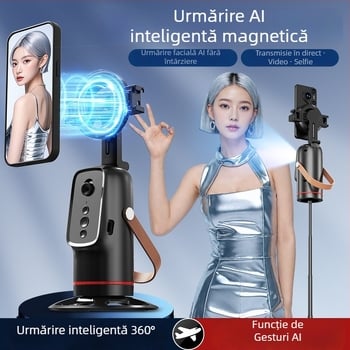 Willpai Stabilizator Gimbal cu urmărire facială și 360° pan-tilt, fără aplicație, corp din plastic, 252 g