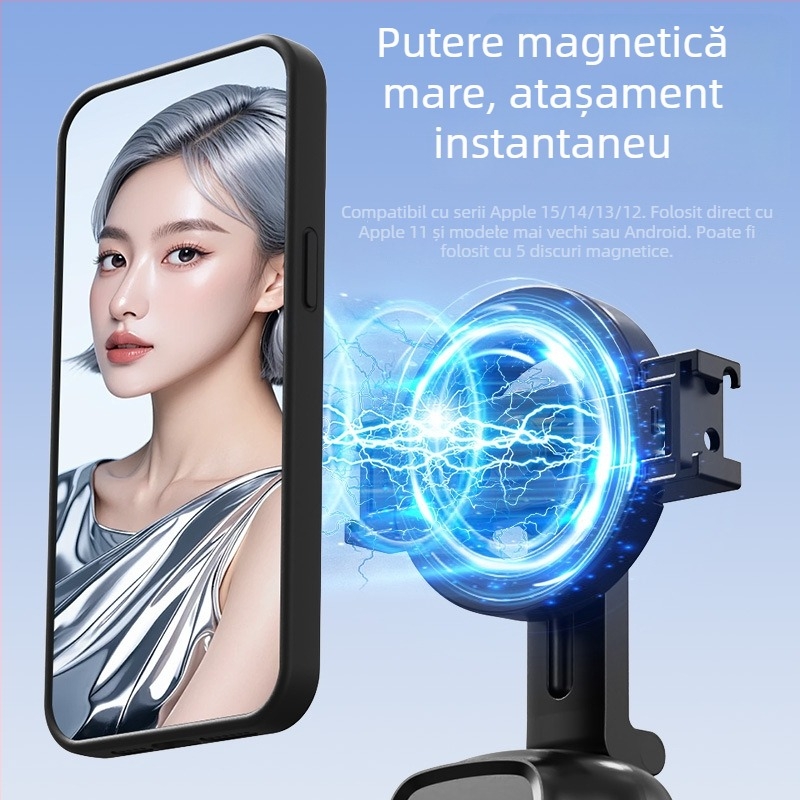 Willpai Stabilizator Gimbal cu urmărire facială și 360° pan-tilt, fără aplicație, corp din plastic, 252 g