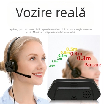Radar vizual de parcare în marșarier cu afișaj LCD, alimentare 12V, 4 senzori, interval de temperatură -5°C până la 60°C – Detecție precisă, Parcare sigură